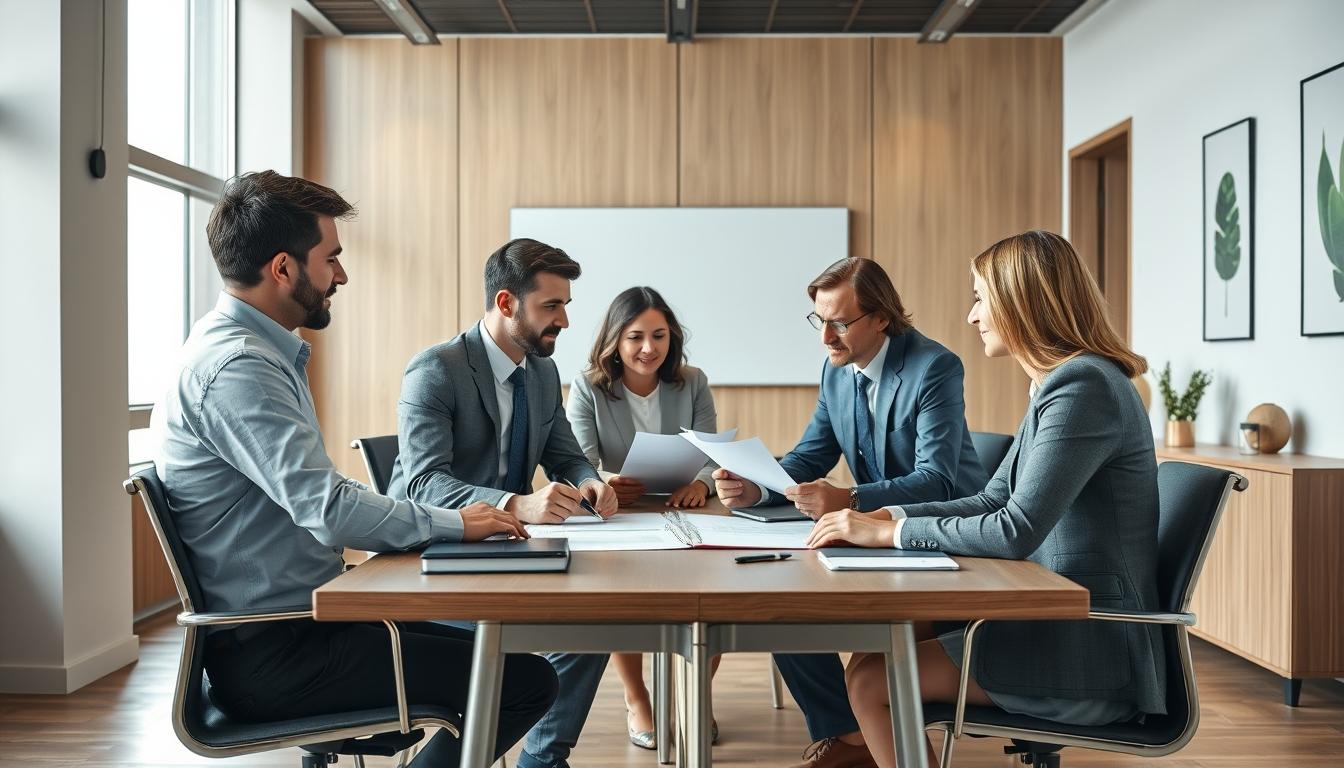 Family reviewing legal documents